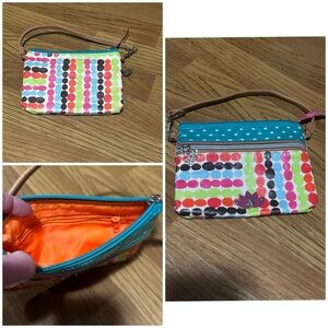 Lily Bloom Wristlet - EUC 3 zippered pockets